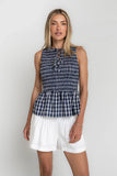 Peggy Gingham Smocked Tank