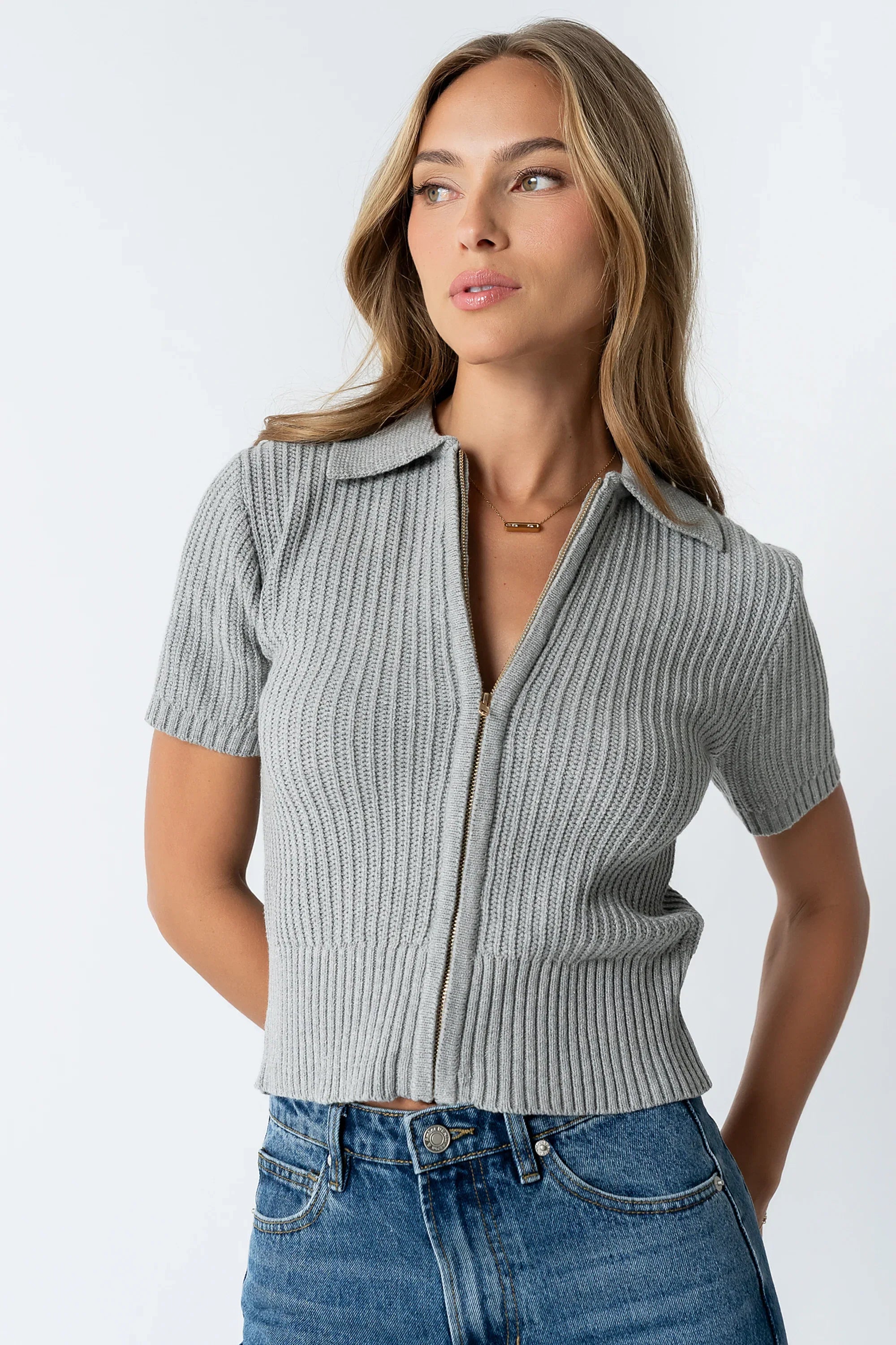 Mandi Knit Sweater in Grey