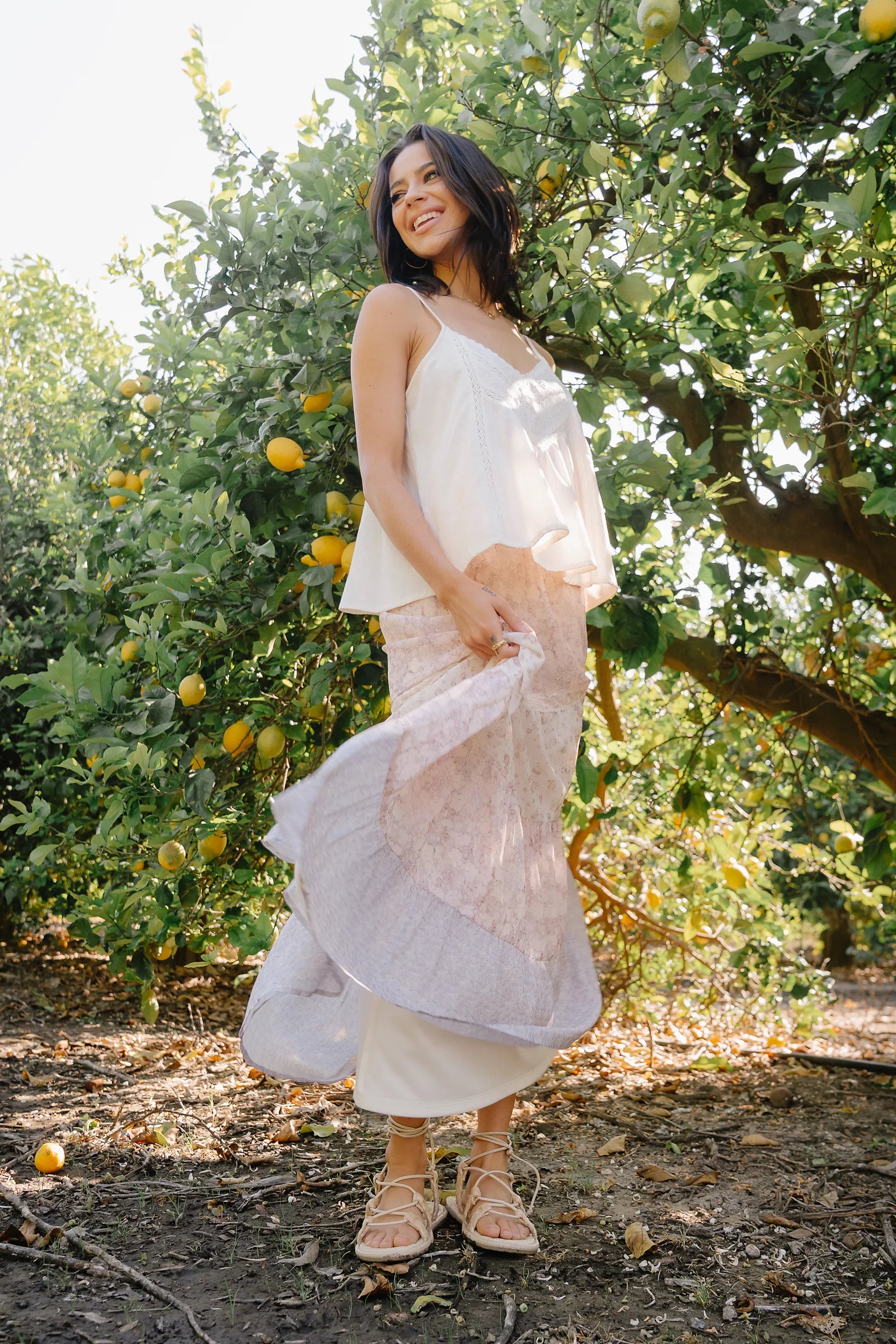 Shauna Mixed Media Maxi Skirt
