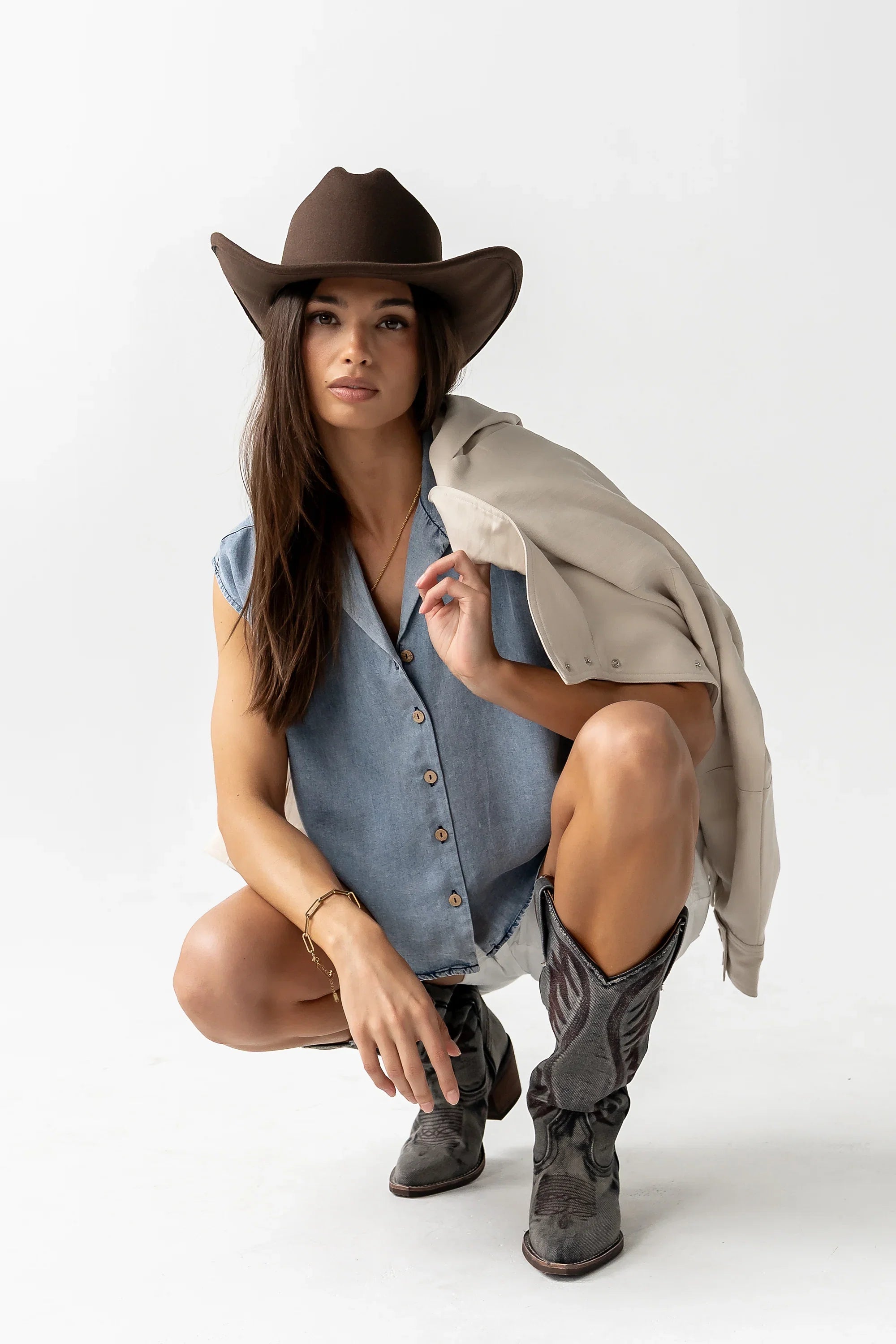 Gen Denim Button Up