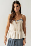 Mckell Peplum Tank Top in Natural