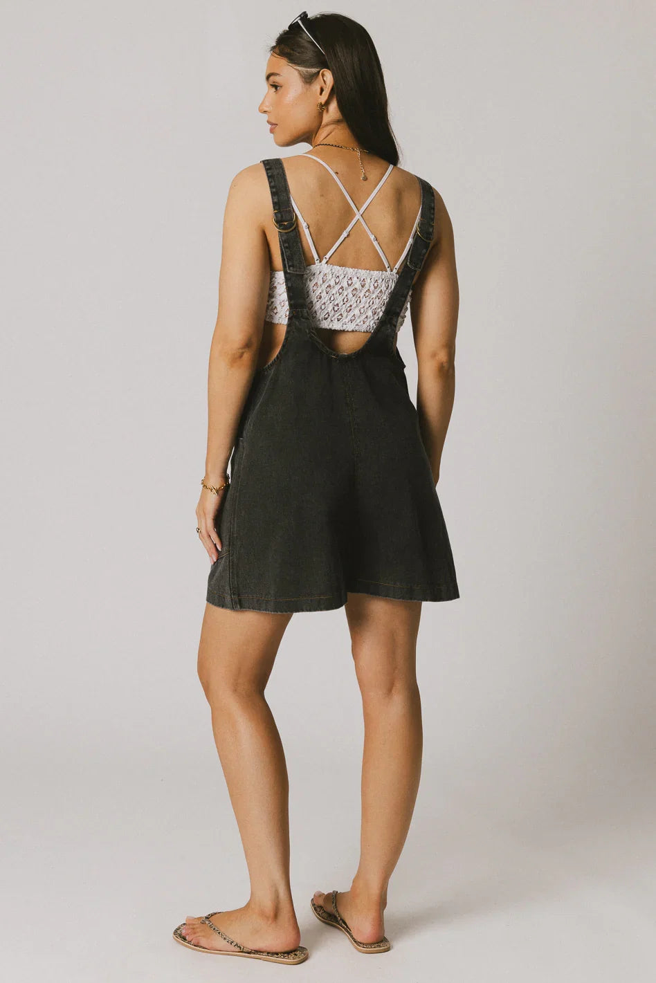 Scottie Denim Overalls in Black FINAL SALE