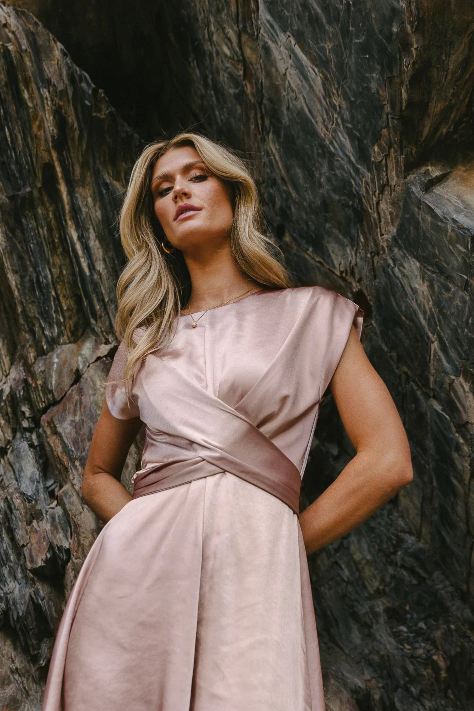 Rosalind Midi Dress in Mauve FINAL SALE
