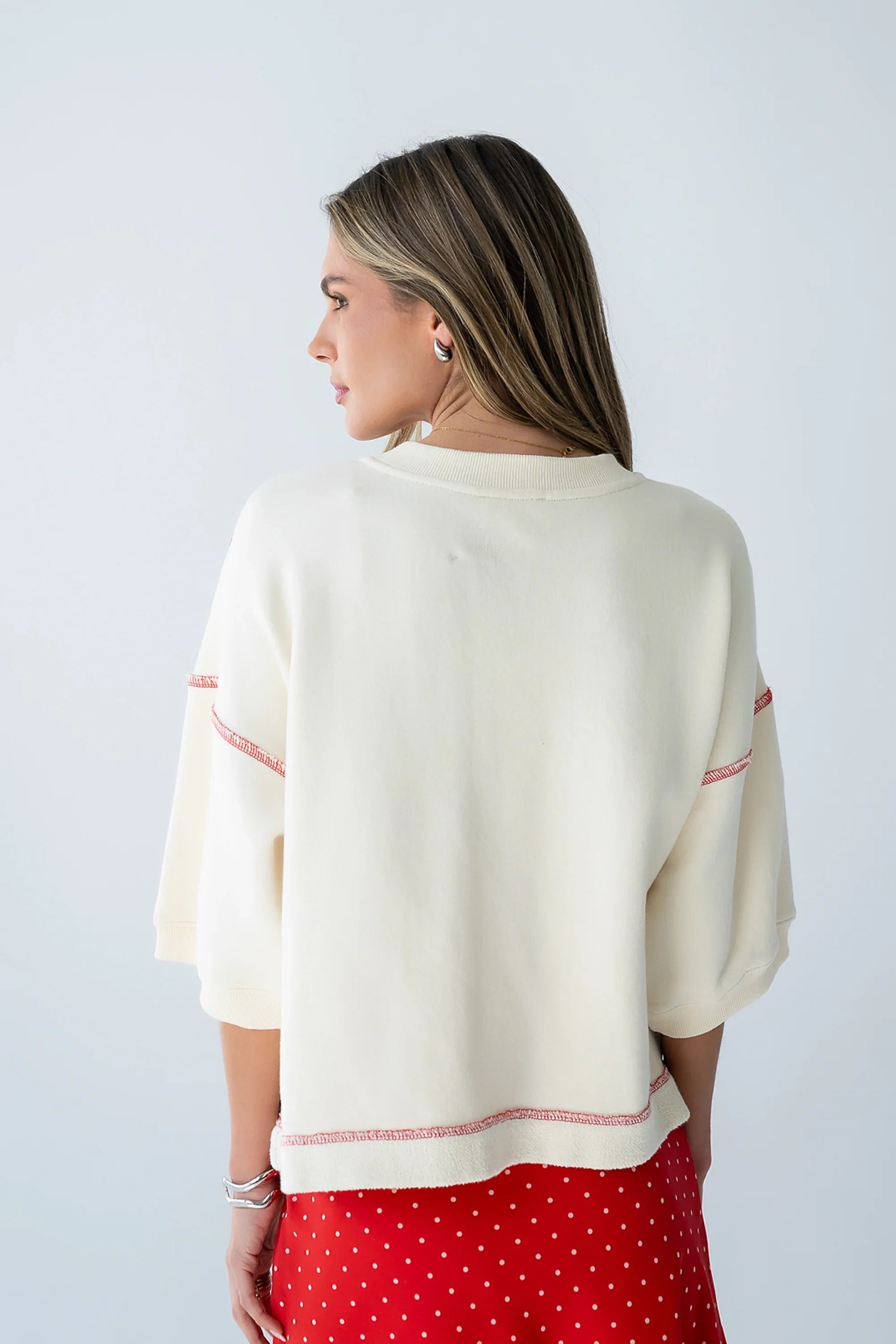 Liam Oversized Top in Bone