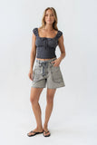 Morgan Smocked Top in Navy