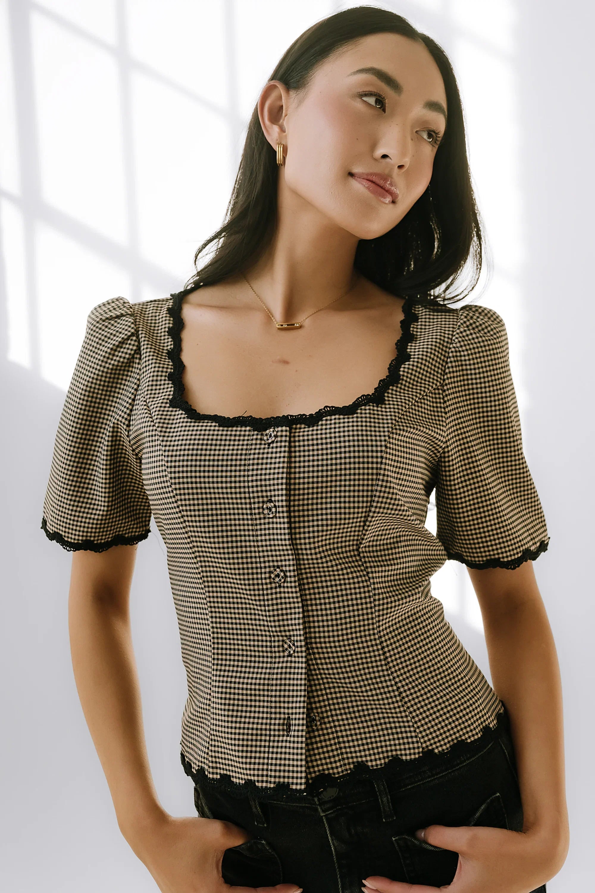 Marrel Gingham Blouse