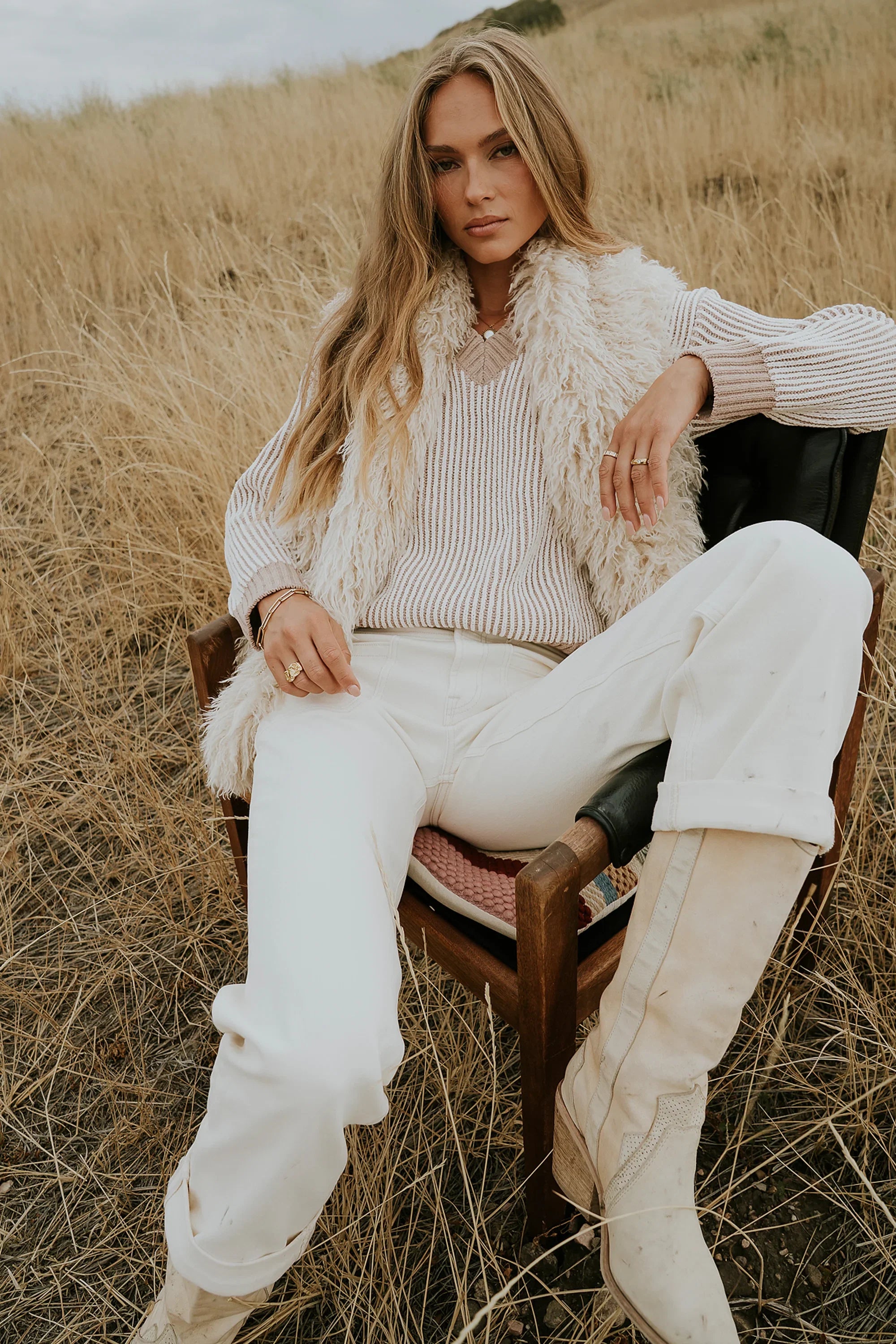 Glinda Knit Sweater in Brown FINAL SALE