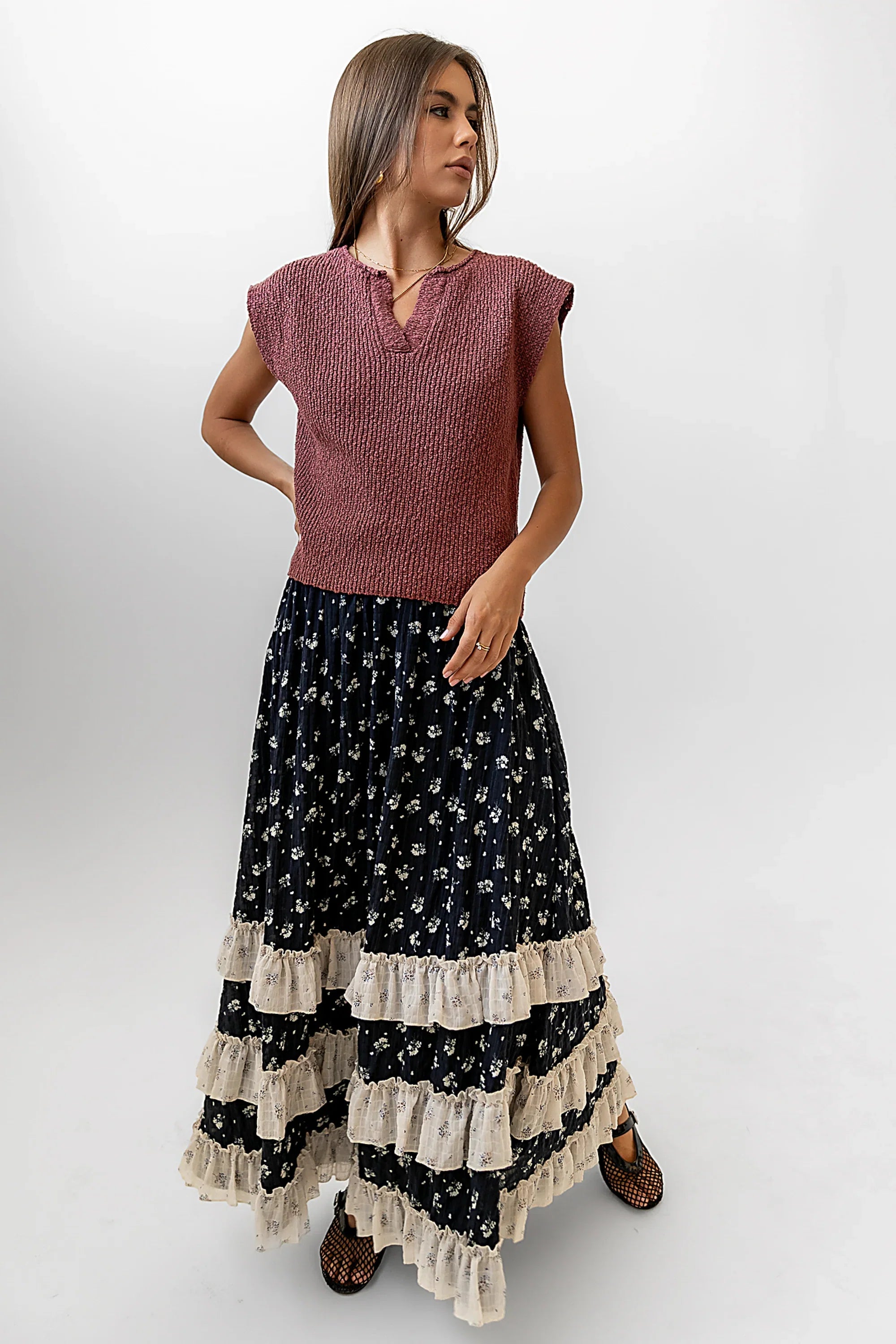 Aries Floral Maxi Skirt FINAL SALE