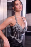 Vivienne Gown Beaded Halter Corset Dress