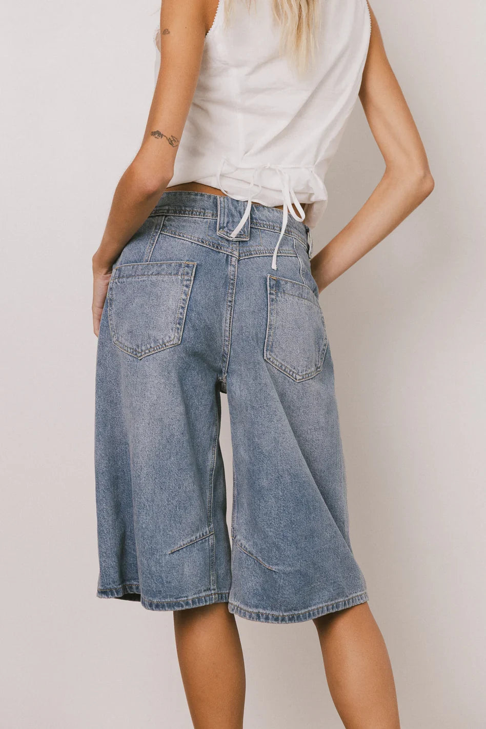 Alden Bermuda Shorts in Medium Wash FINAL SALE