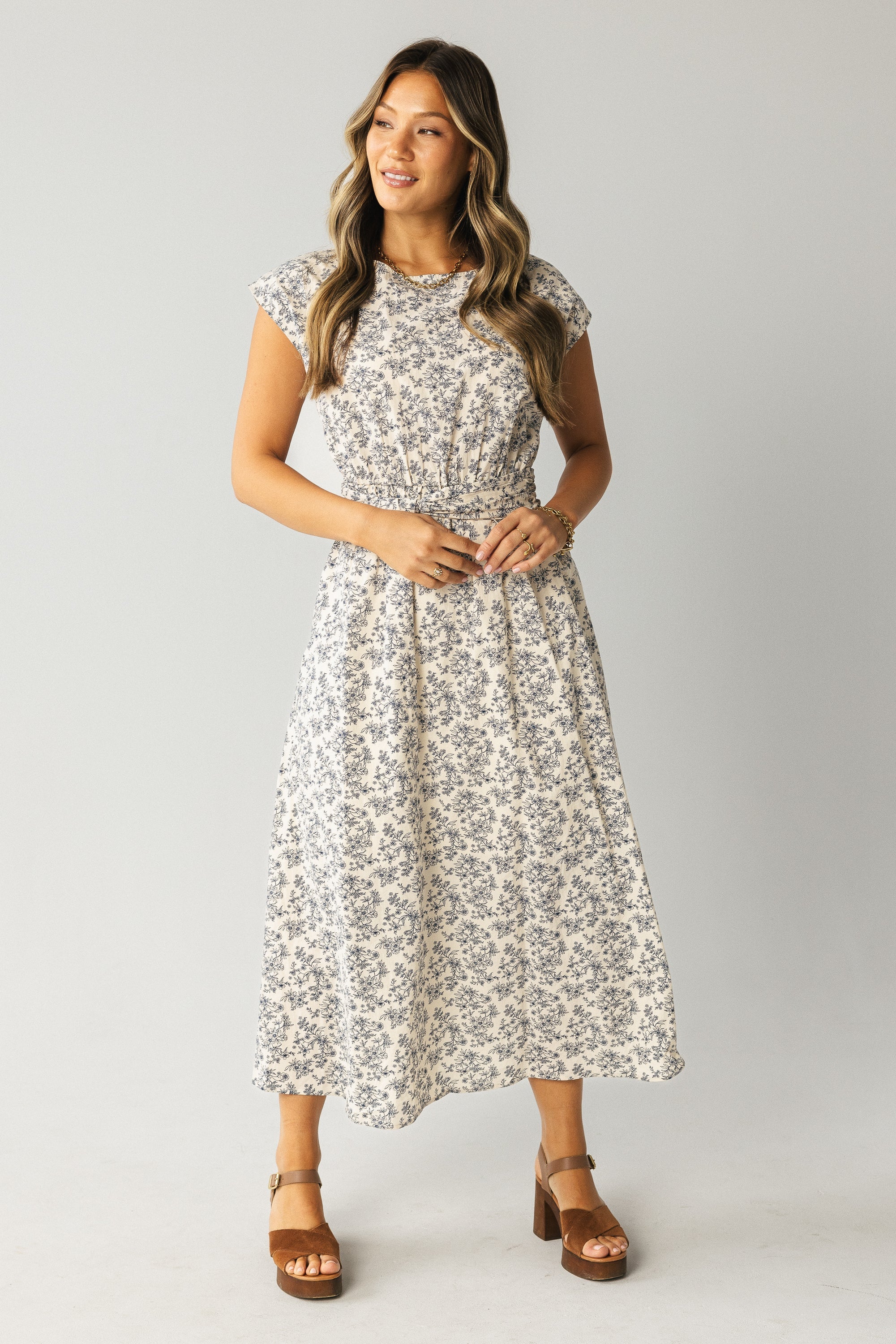 Heather Floral Maxi Dress in Blue FINAL SALE