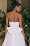 OPHELIA GOWN OFF WHITE STRAPLESS A LINE DRESS WITH BOW