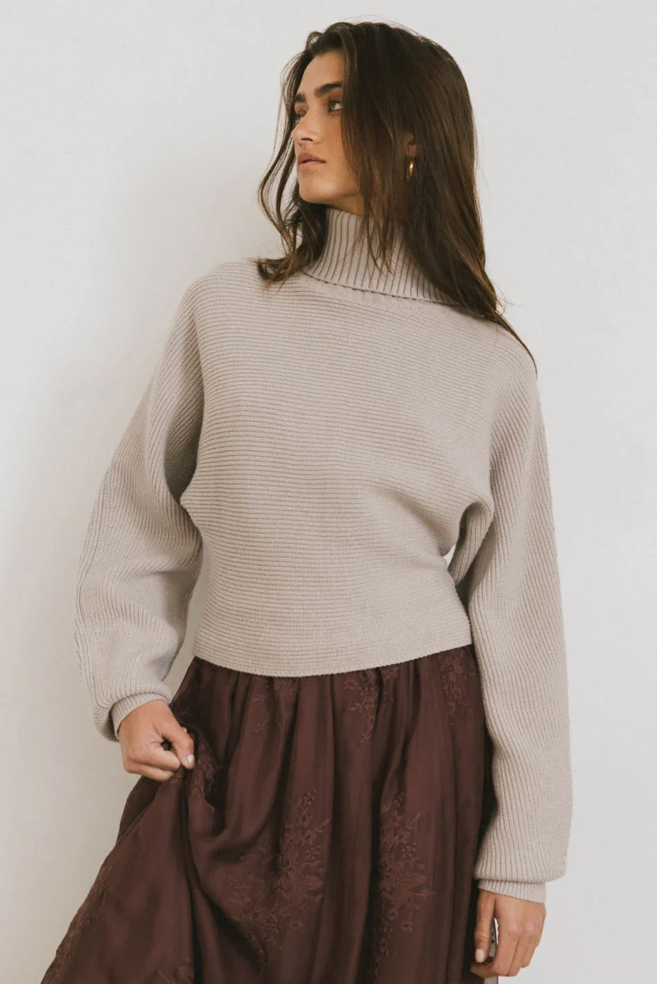 Gracelyn Turtleneck Sweater in Fog FINAL SALE