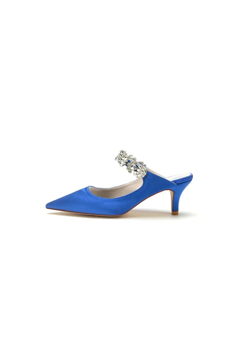 Beading Pointed Toe Rhinestone High Heels