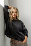 Payton Knit Sweater in Washed Black FINAL SALE