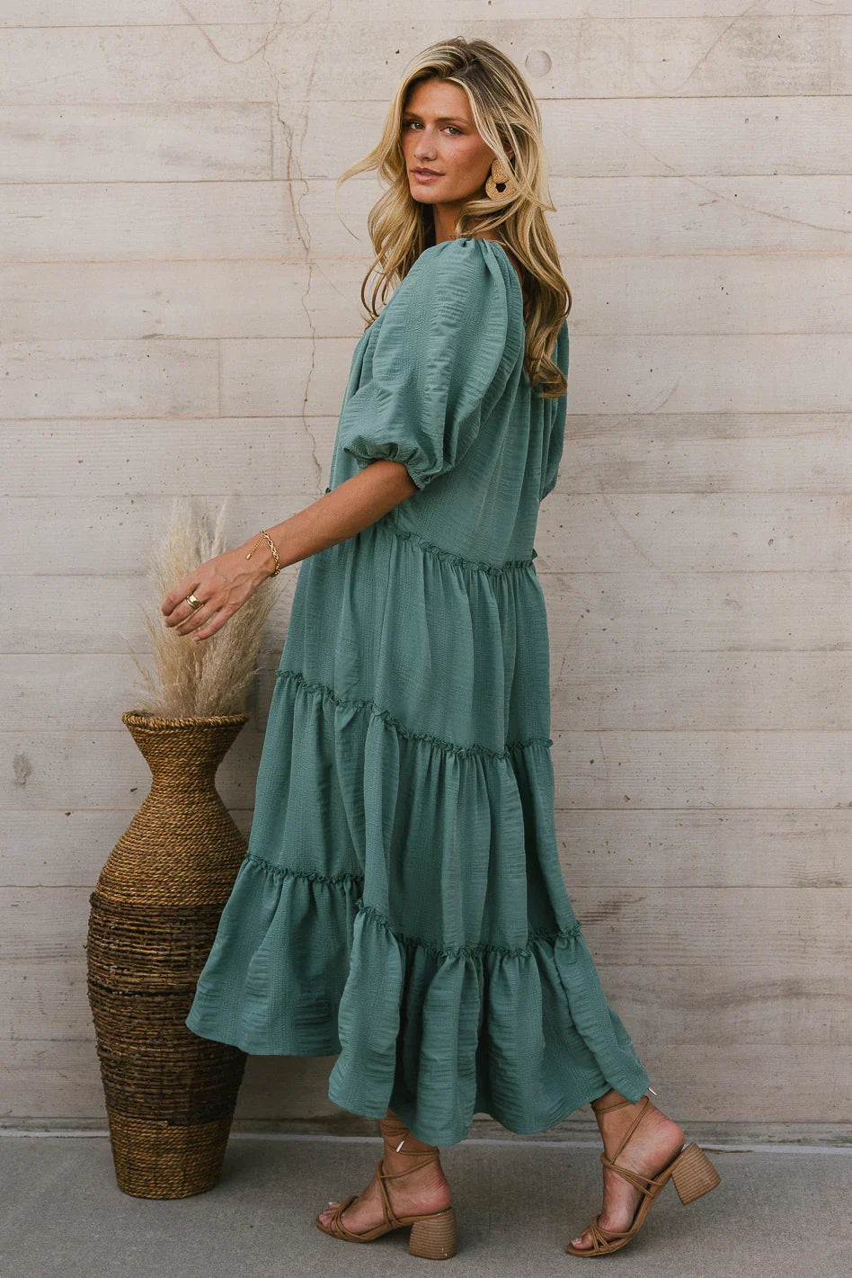 Corinne Tiered Maxi Dress in Blue FINAL SALE