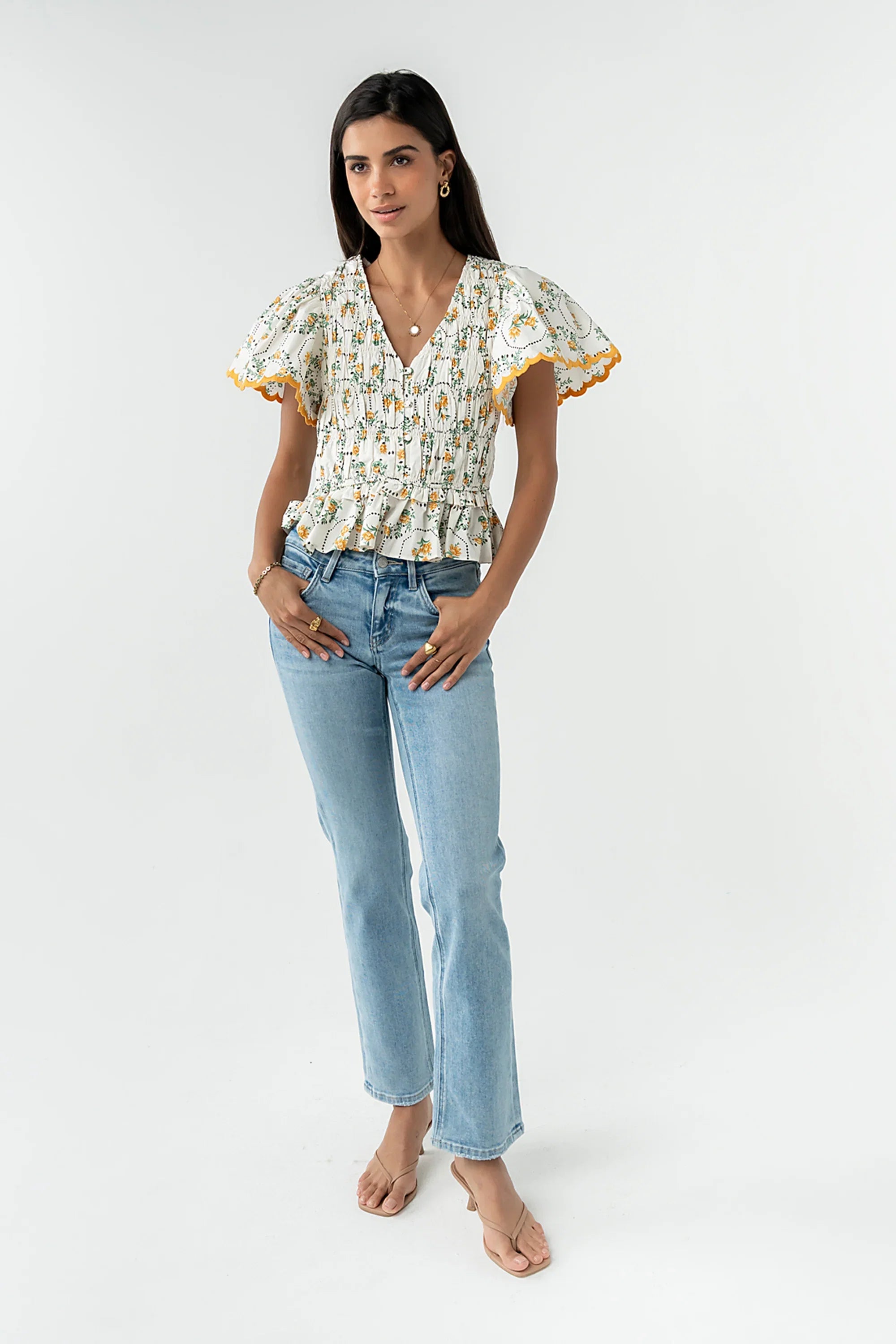Rusty Smocked Blouse