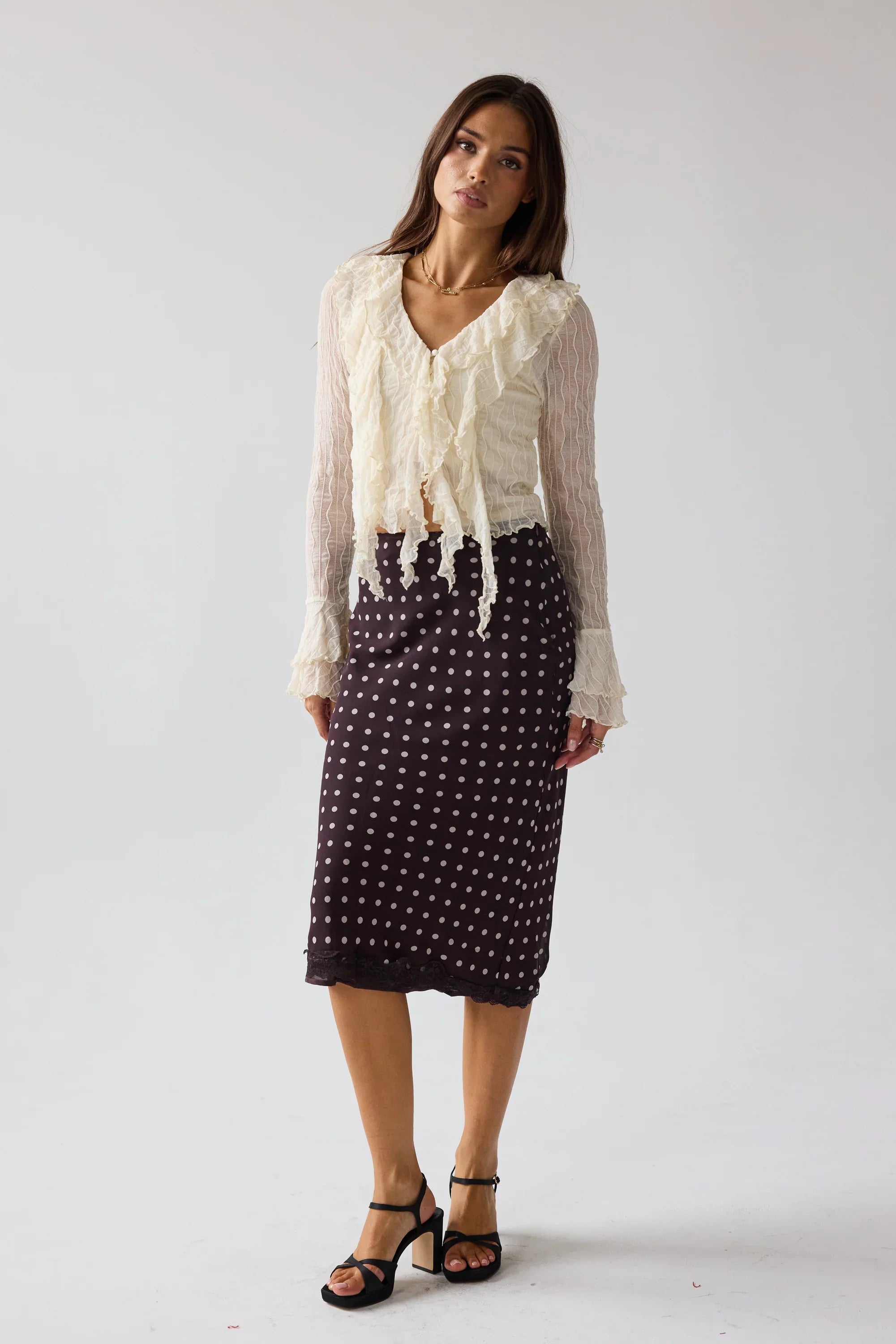 Joy Ruffle Top in Ivory FINAL SALE