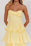 Heather Maxi Dress Tiered Ruffle Maxi Yellow