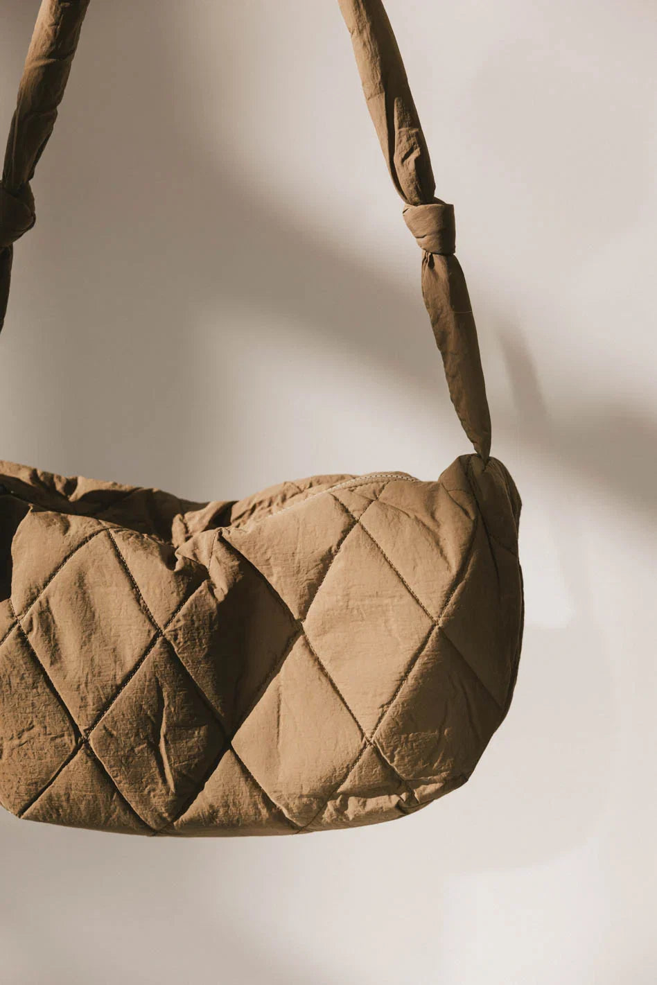Whimsy Quilted Bag in Taupe