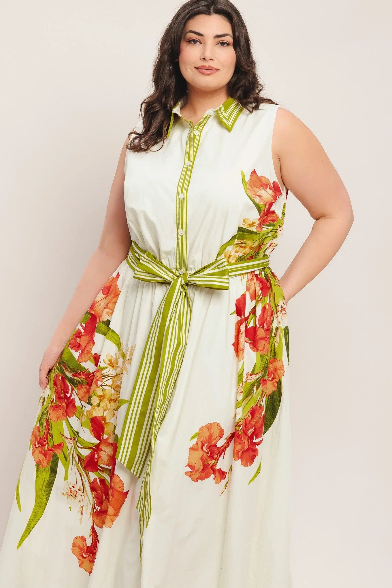 SPRING HEIRLOOM FLORAL PRINT MIDI DRESS