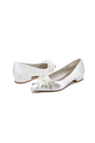 Womens Wedding Shoes Pointed Toe Low Heels with Rhinestone