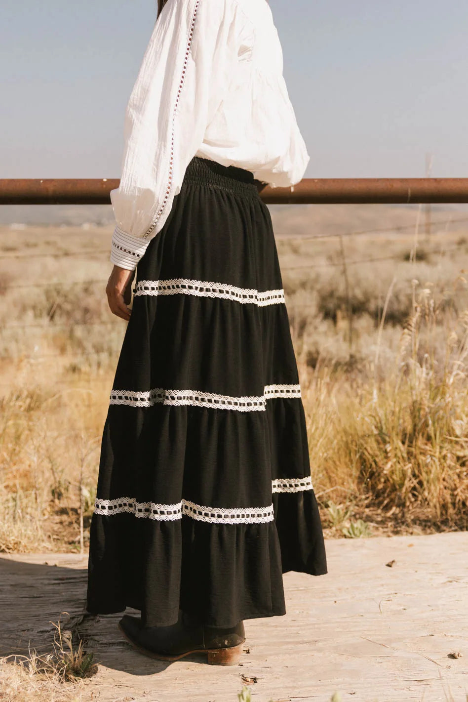 Betsie Lace Trim Maxi Skirt FINAL SALE