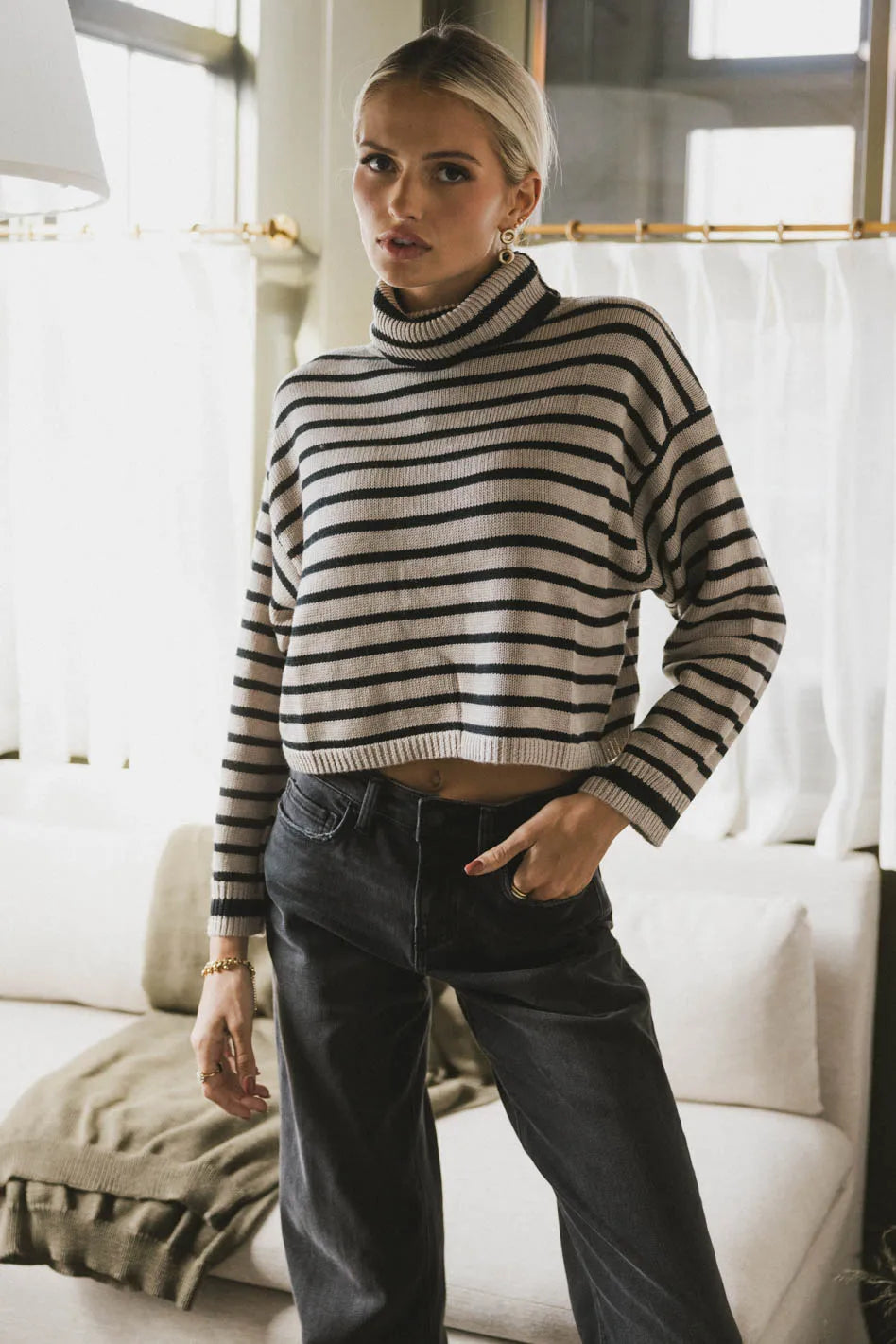 Miya Striped Turtleneck Sweater FINAL SALE