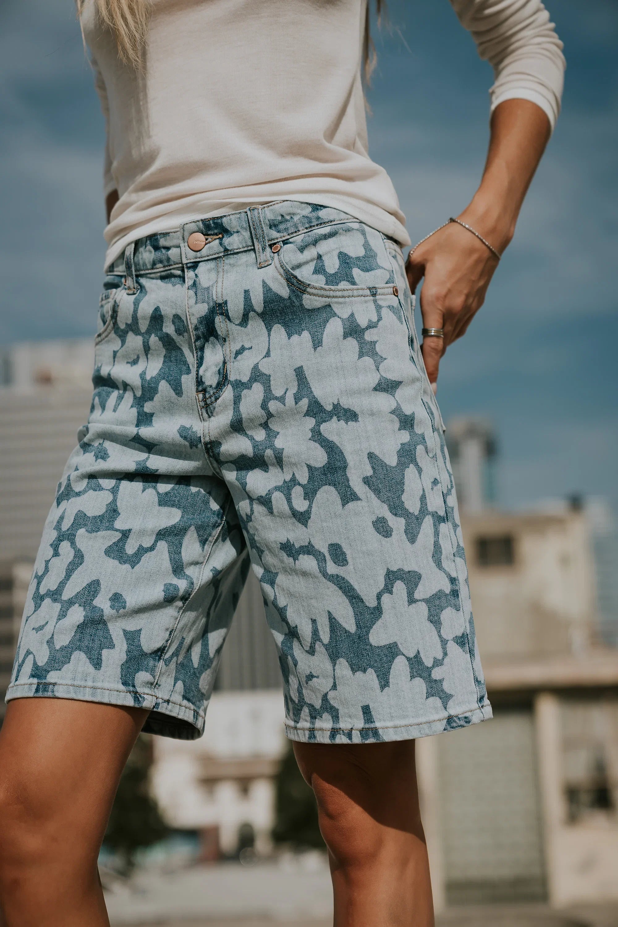 Declan Floral Bermuda Denim Shorts