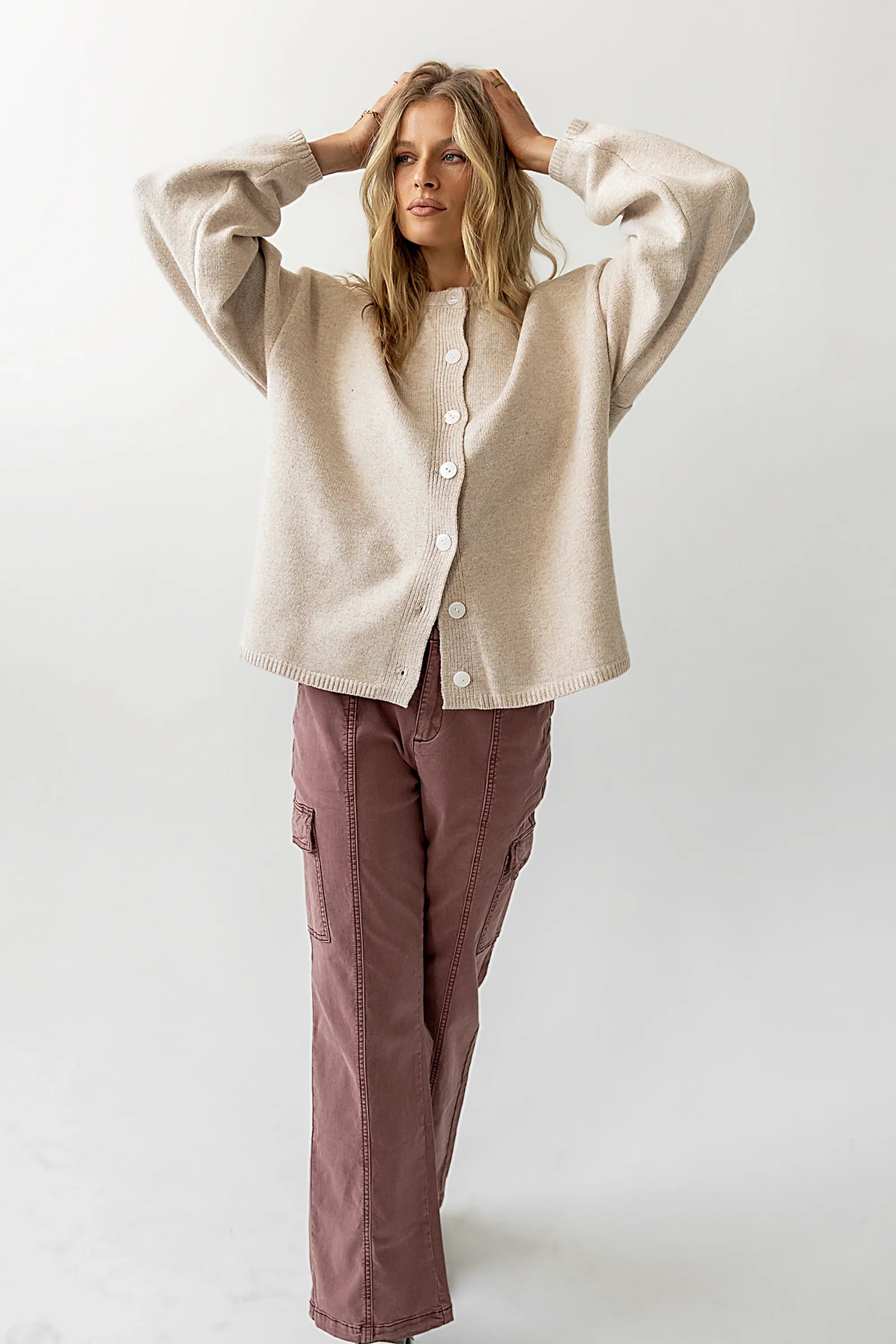 Kaia Knit Cardigan in Oatmeal