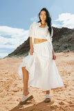 Layana Tiered Skirt in White FINAL SALE