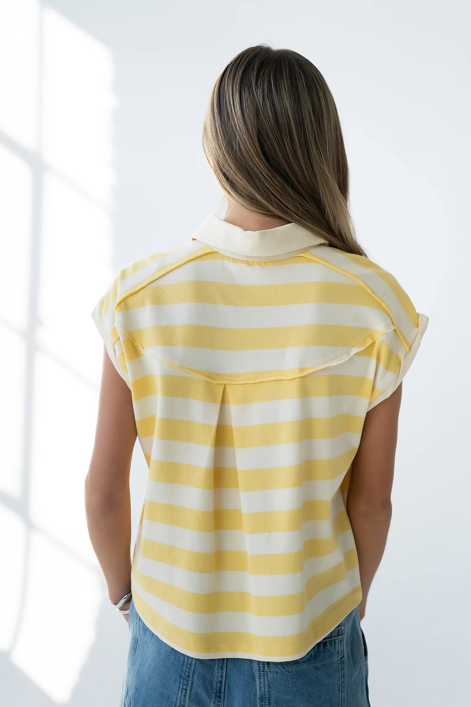 Larene Collared Striped Tank