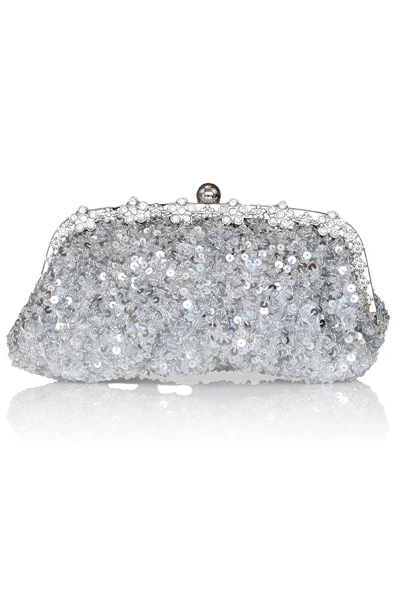Sequin With Crystal Rhinestone Chain Shoulder Bags