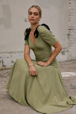 Nellie Drop Waist Maxi Dress in Sage FINAL SALE