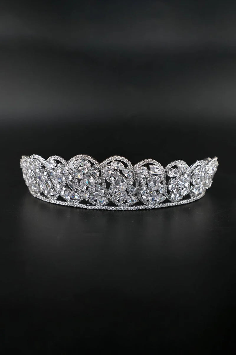 Silver Zirconia Bridal Crown