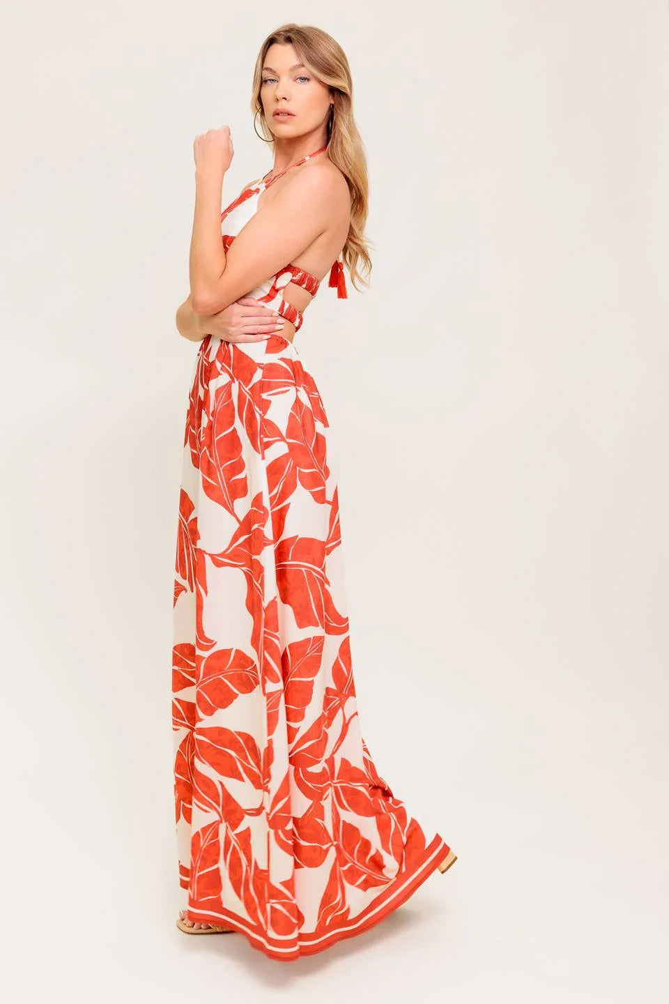 MARLEY MAXI DRESS TROPICAL HALTER MAXI FINAL SALE