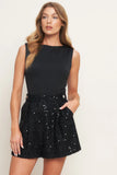 TWINKLE CHIC BLACK SEQUIN ROMPER