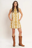 CITY GIRL WITH EDGE YELLOW MINI SHIFT DRESS