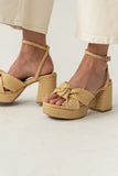 Reese Raffia Block Heels