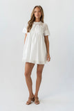 Russel Mesh Mini Dress in Off White