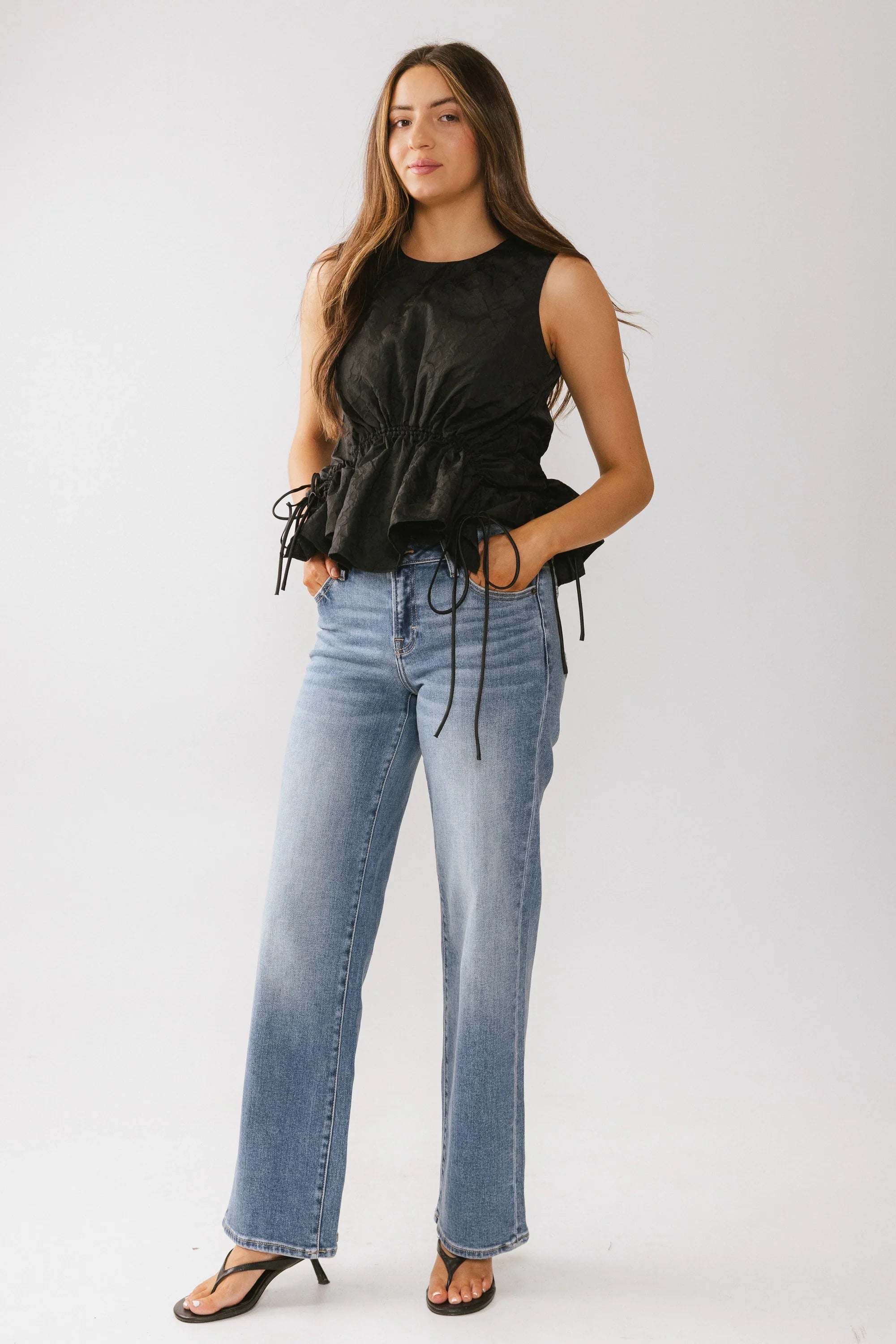 Miranda Textured Blouse in Black FINAL SALE