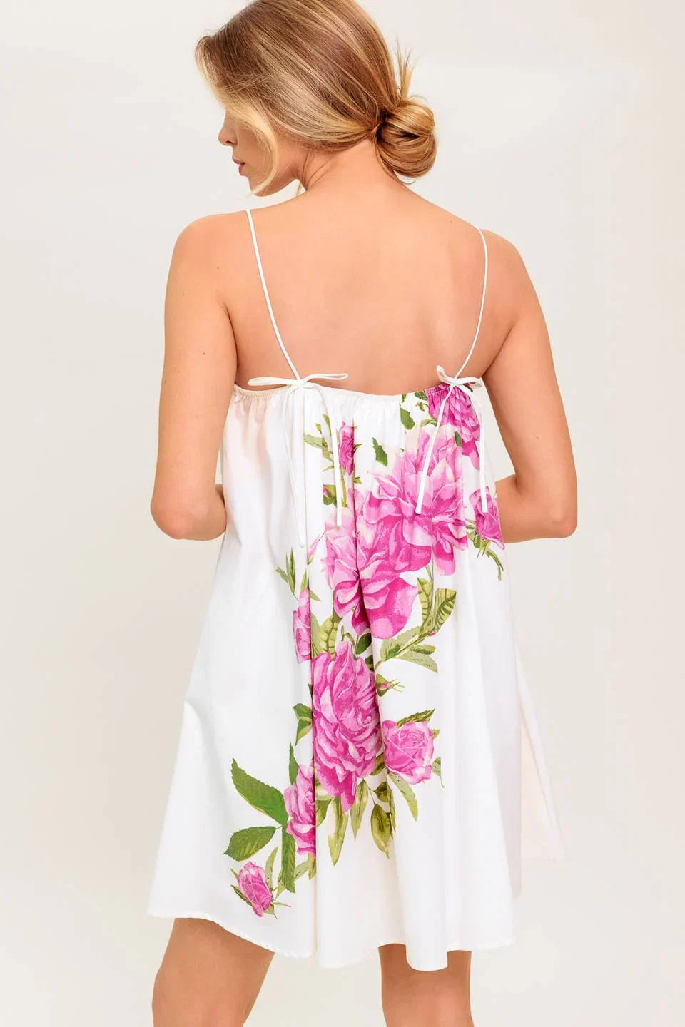 GARDEN WHISPERS PINK FLORAL SWING DRESS