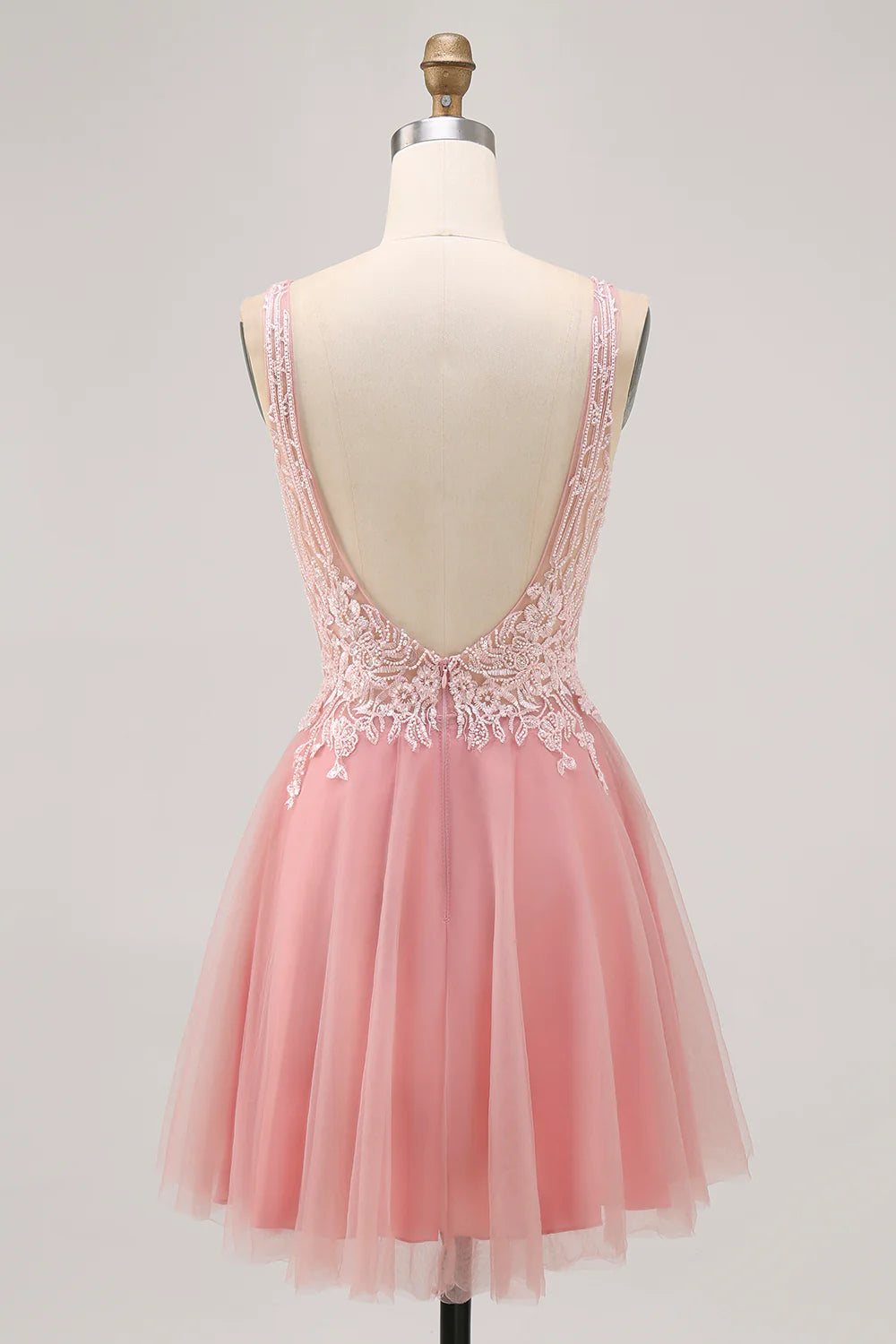 Blush A Line V Neck Sequins Short Homecoming Dress with Appliques