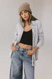 Mada Fleece Button Up in Grey FINAL SALE