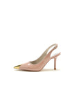 Glitter Crystal Slingback Wedding Heels Pointed Toe Stiletto Bridal Shoes