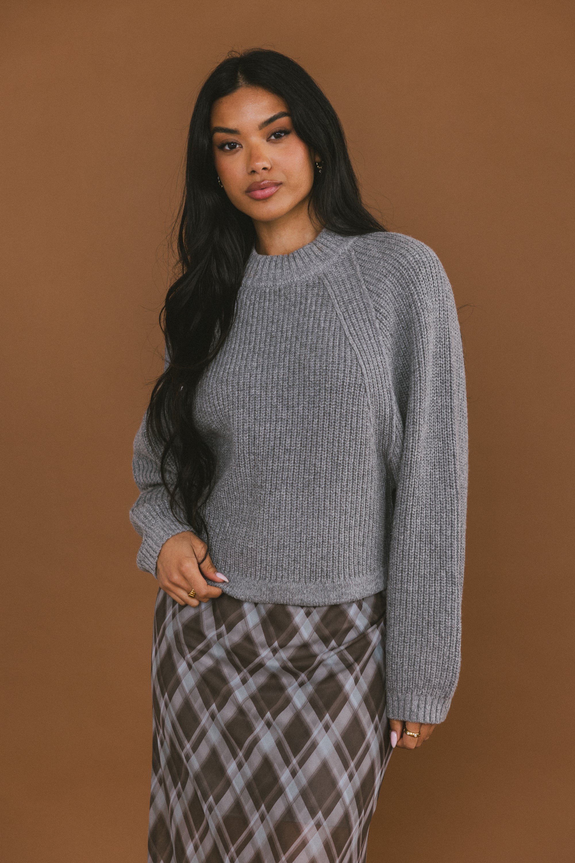 Shayla Knit Sweater in Grey FINAL SALE