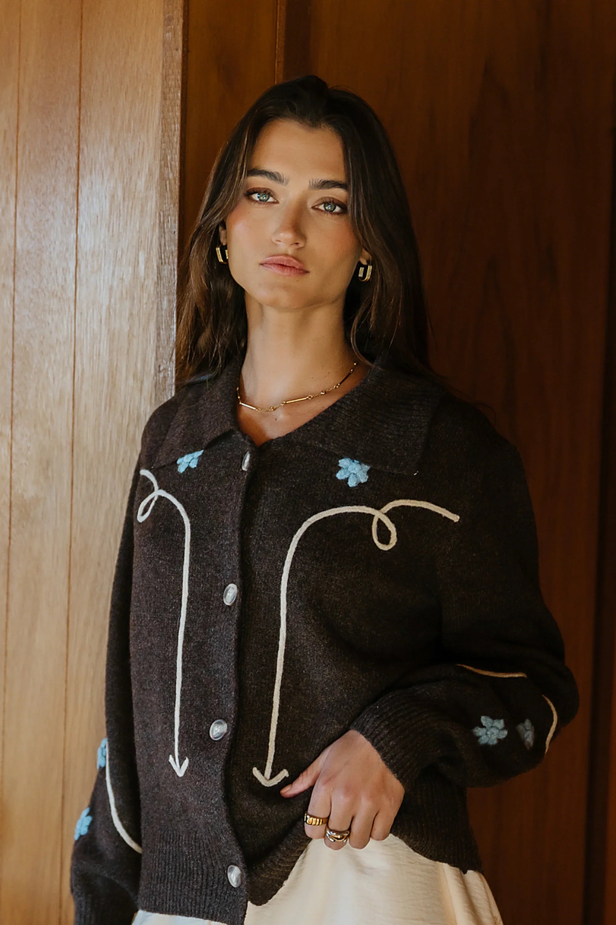 Ramero Embroidered Cardigan FINAL SALE