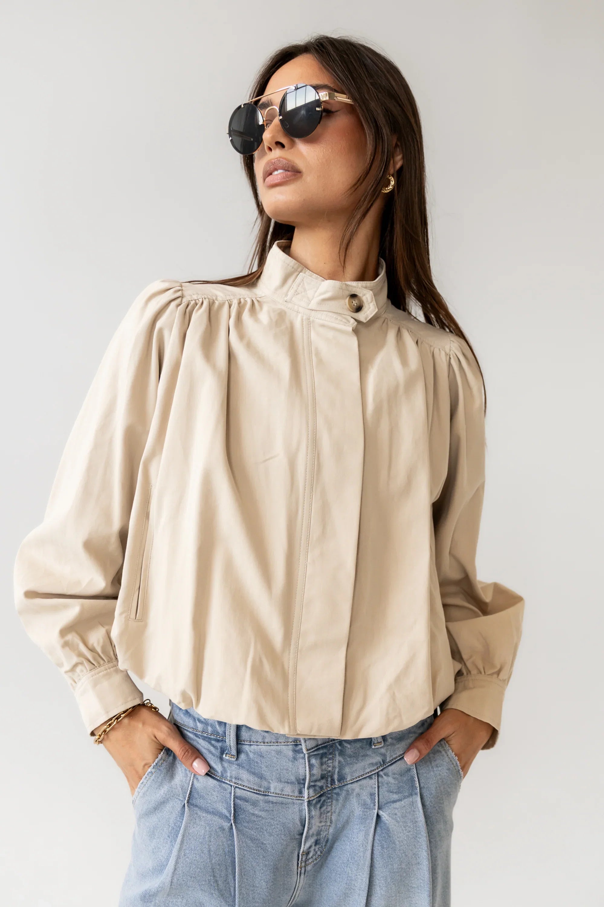 Londyn Bubble Jacket in Tan