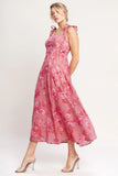 ROMANTIC CANOPY PINK MIDI DRESS