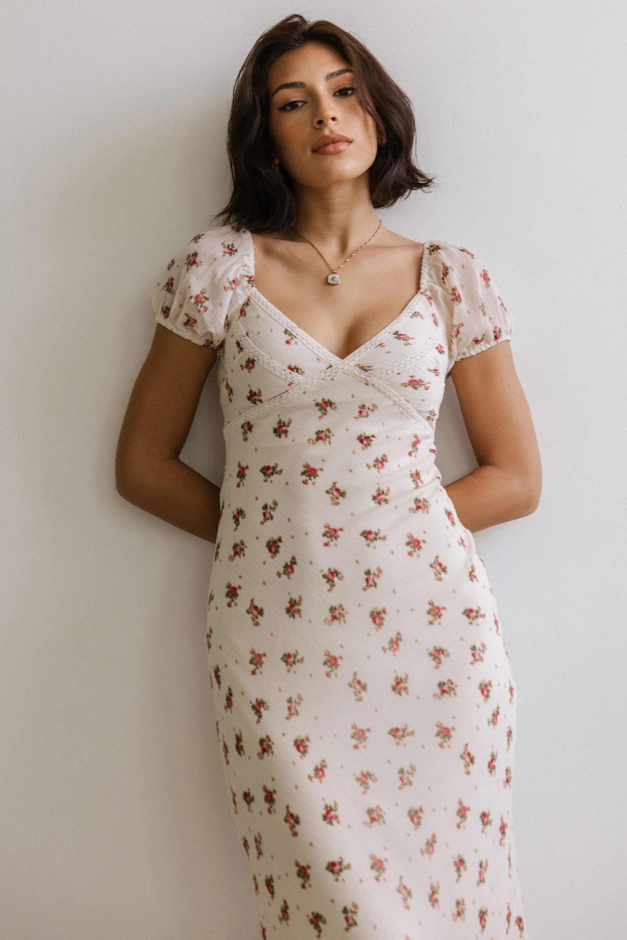 Cammie Floral Maxi Dress in Cream FINAL SALE
